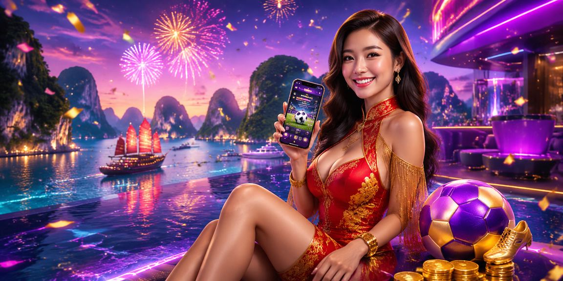 Không khí cá cược bóng đá sôi động tại Hạ Long Bay với ánh đèn neon rực rỡ